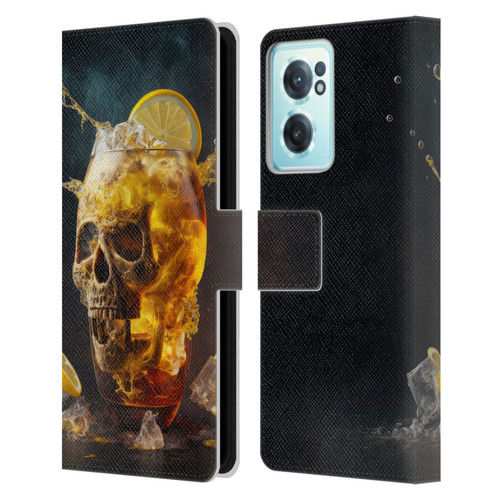 Spacescapes Cocktails Long Island Ice Tea Leather Book Wallet Case Cover For OnePlus Nord CE 2 5G