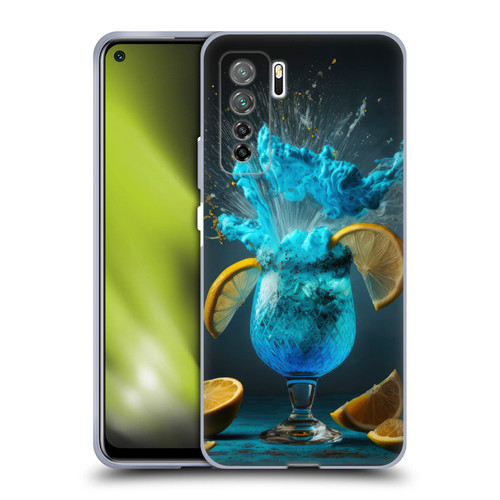 Spacescapes Cocktails Blue Lagoon Explosion Soft Gel Case for Huawei Nova 7 SE/P40 Lite 5G