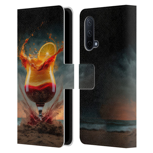 Spacescapes Cocktails Summer On The Beach Leather Book Wallet Case Cover For OnePlus Nord CE 5G