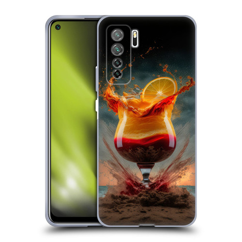 Spacescapes Cocktails Summer On The Beach Soft Gel Case for Huawei Nova 7 SE/P40 Lite 5G