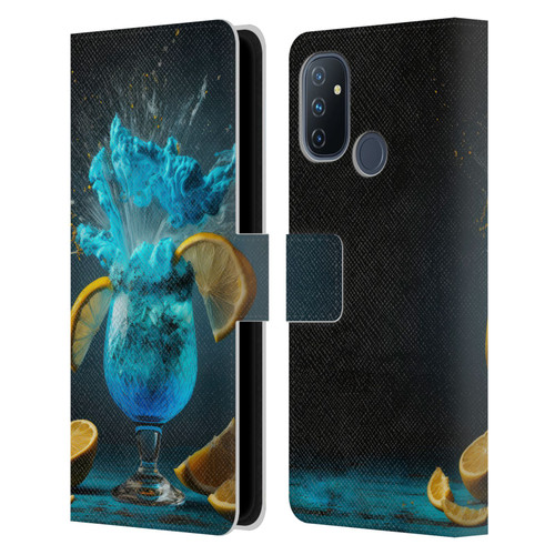 Spacescapes Cocktails Blue Lagoon Explosion Leather Book Wallet Case Cover For OnePlus Nord N100