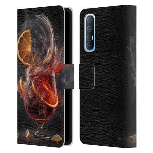 Spacescapes Cocktails Gin Explosion, Negroni Leather Book Wallet Case Cover For OPPO Find X2 Neo 5G