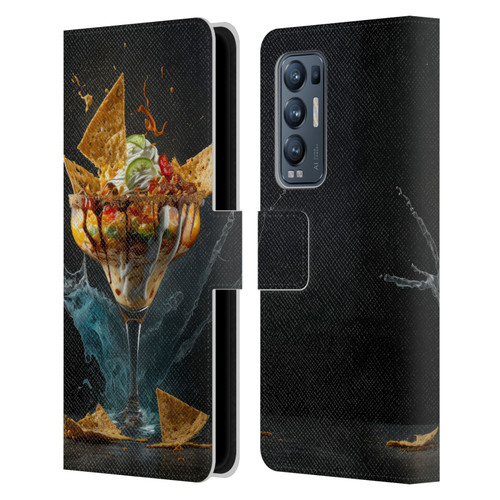 Spacescapes Cocktails Nacho Martini Leather Book Wallet Case Cover For OPPO Find X3 Neo / Reno5 Pro+ 5G