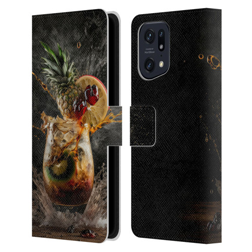Spacescapes Cocktails Exploding Mai Tai Leather Book Wallet Case Cover For OPPO Find X5