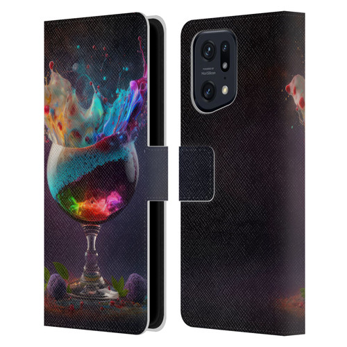 Spacescapes Cocktails Universal Magic Leather Book Wallet Case Cover For OPPO Find X5 Pro