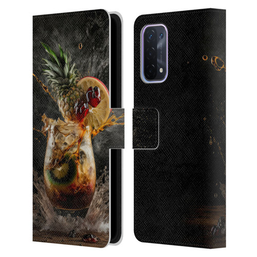 Spacescapes Cocktails Exploding Mai Tai Leather Book Wallet Case Cover For OPPO A54 5G