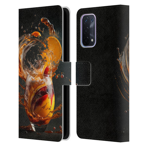 Spacescapes Cocktails Modern Twist, Hurricane Leather Book Wallet Case Cover For OPPO A54 5G