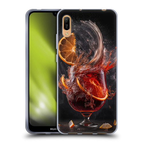Spacescapes Cocktails Gin Explosion, Negroni Soft Gel Case for Huawei Y6 Pro (2019)