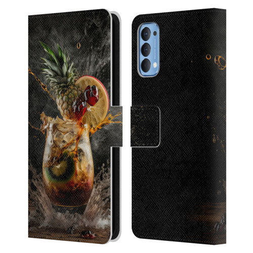 Spacescapes Cocktails Exploding Mai Tai Leather Book Wallet Case Cover For OPPO Reno 4 5G