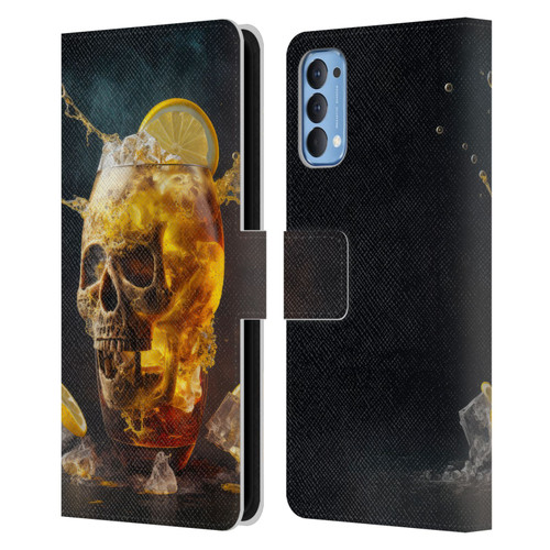 Spacescapes Cocktails Long Island Ice Tea Leather Book Wallet Case Cover For OPPO Reno 4 5G
