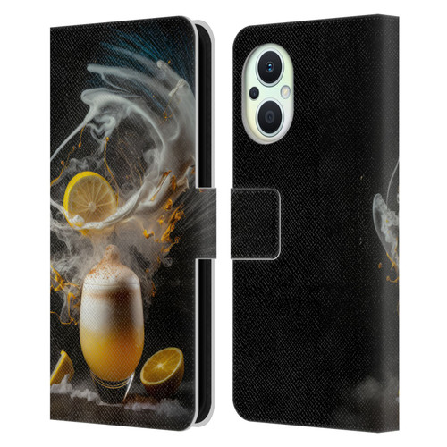 Spacescapes Cocktails Explosive Elixir, Whisky Sour Leather Book Wallet Case Cover For OPPO Reno8 Lite