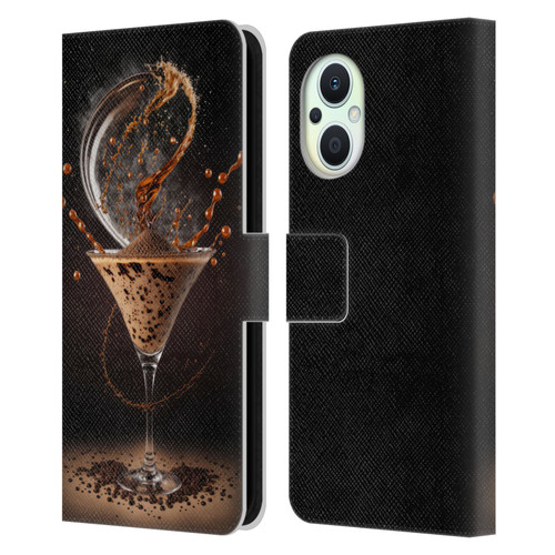 Spacescapes Cocktails Contemporary, Espresso Martini Leather Book Wallet Case Cover For OPPO Reno8 Lite