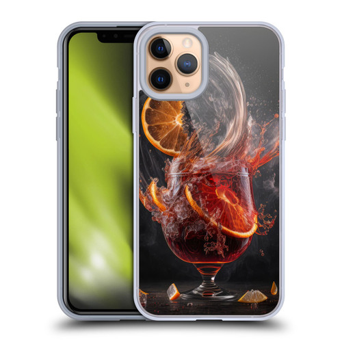 Spacescapes Cocktails Gin Explosion, Negroni Soft Gel Case for Apple iPhone 11 Pro