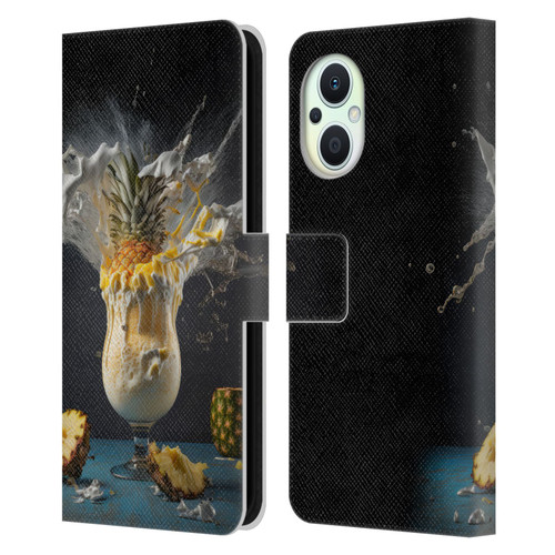 Spacescapes Cocktails Piña Colada Pop Leather Book Wallet Case Cover For OPPO Reno8 Lite