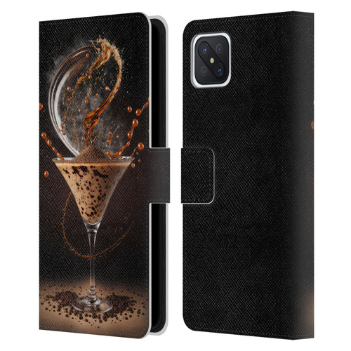 Spacescapes Cocktails Contemporary, Espresso Martini Leather Book Wallet Case Cover For OPPO Reno4 Z 5G