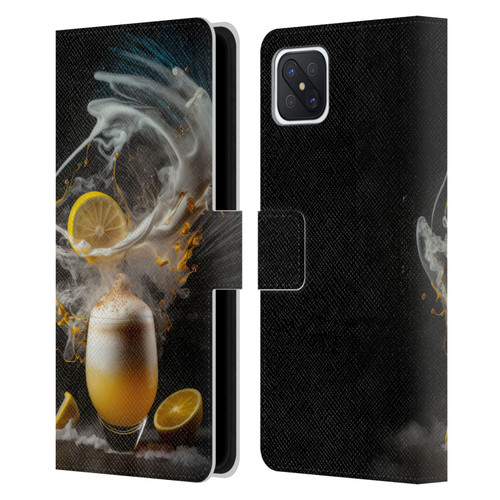 Spacescapes Cocktails Explosive Elixir, Whisky Sour Leather Book Wallet Case Cover For OPPO Reno4 Z 5G