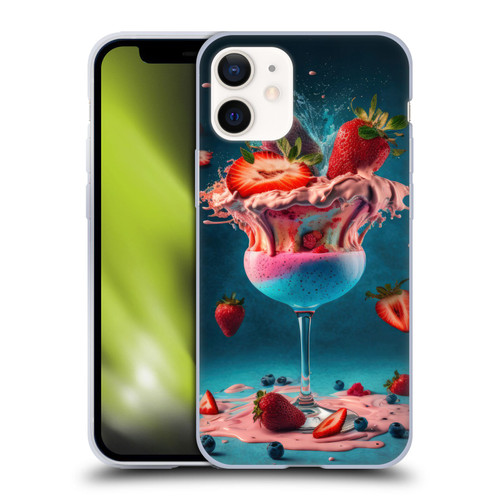 Spacescapes Cocktails Frozen Strawberry Daiquiri Soft Gel Case for Apple iPhone 12 Mini