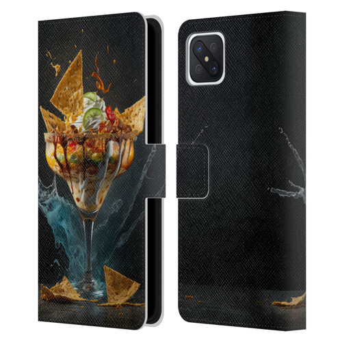 Spacescapes Cocktails Nacho Martini Leather Book Wallet Case Cover For OPPO Reno4 Z 5G