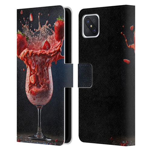 Spacescapes Cocktails Strawberry Infusion Daiquiri Leather Book Wallet Case Cover For OPPO Reno4 Z 5G