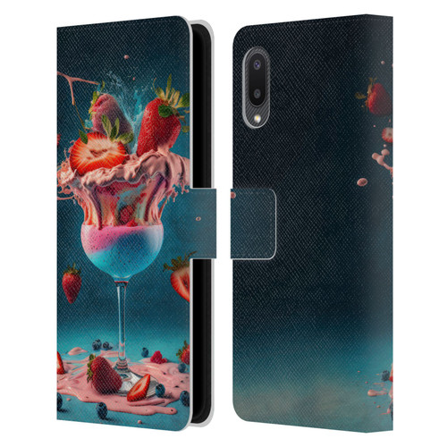 Spacescapes Cocktails Frozen Strawberry Daiquiri Leather Book Wallet Case Cover For Samsung Galaxy A02/M02 (2021)