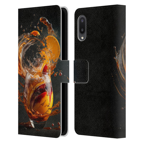 Spacescapes Cocktails Modern Twist, Hurricane Leather Book Wallet Case Cover For Samsung Galaxy A02/M02 (2021)