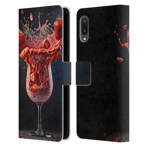 Spacescapes Cocktails Strawberry Infusion Daiquiri Leather Book Wallet Case Cover For Samsung Galaxy A02/M02 (2021)
