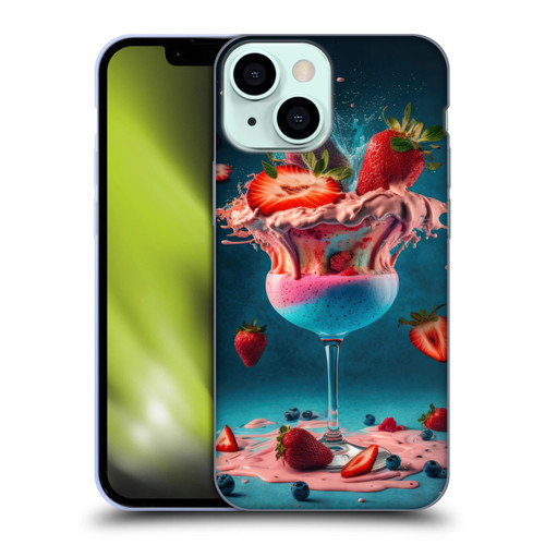 Spacescapes Cocktails Frozen Strawberry Daiquiri Soft Gel Case for Apple iPhone 13 Mini