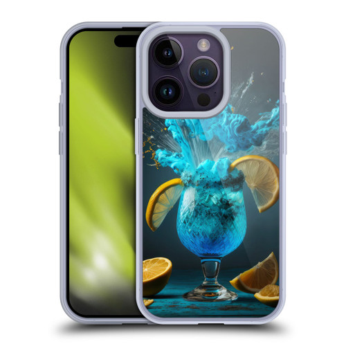 Spacescapes Cocktails Blue Lagoon Explosion Soft Gel Case for Apple iPhone 14 Pro