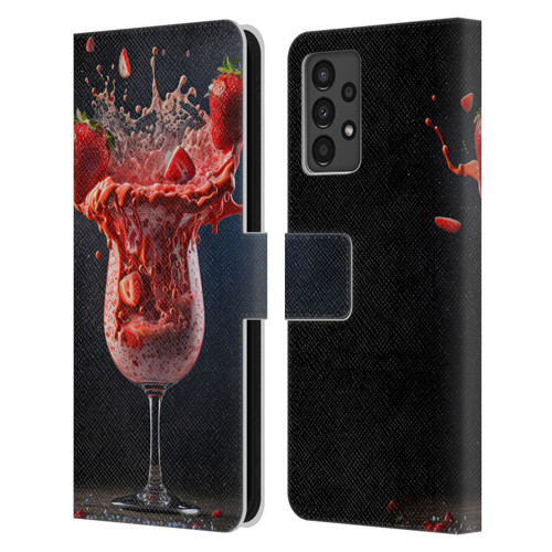 Spacescapes Cocktails Strawberry Infusion Daiquiri Leather Book Wallet Case Cover For Samsung Galaxy A13 (2022)