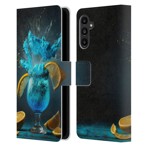 Spacescapes Cocktails Blue Lagoon Explosion Leather Book Wallet Case Cover For Samsung Galaxy A13 5G (2021)