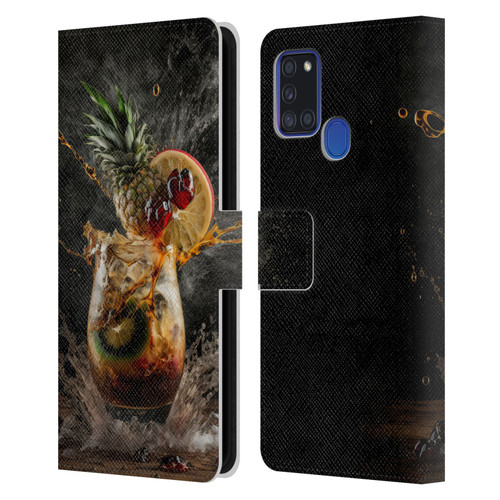 Spacescapes Cocktails Exploding Mai Tai Leather Book Wallet Case Cover For Samsung Galaxy A21s (2020)