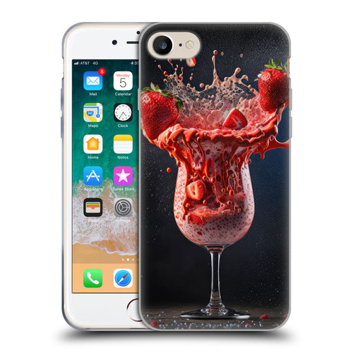 Spacescapes Cocktails Strawberry Infusion Daiquiri Soft Gel Case for Apple iPhone 7 / 8 / SE 2020 & 2022