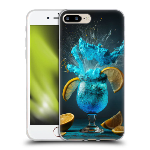 Spacescapes Cocktails Blue Lagoon Explosion Soft Gel Case for Apple iPhone 7 Plus / iPhone 8 Plus