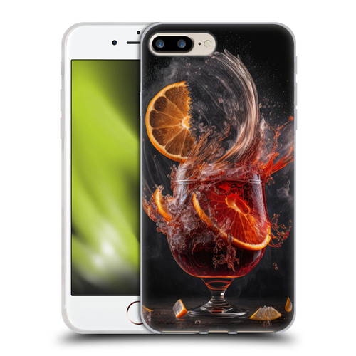 Spacescapes Cocktails Gin Explosion, Negroni Soft Gel Case for Apple iPhone 7 Plus / iPhone 8 Plus