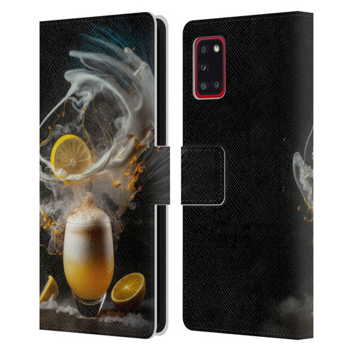 Spacescapes Cocktails Explosive Elixir, Whisky Sour Leather Book Wallet Case Cover For Samsung Galaxy A31 (2020)