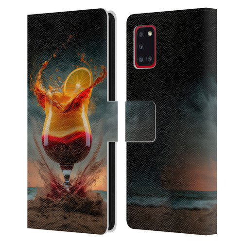 Spacescapes Cocktails Summer On The Beach Leather Book Wallet Case Cover For Samsung Galaxy A31 (2020)
