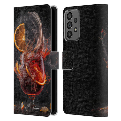 Spacescapes Cocktails Gin Explosion, Negroni Leather Book Wallet Case Cover For Samsung Galaxy A73 5G (2022)
