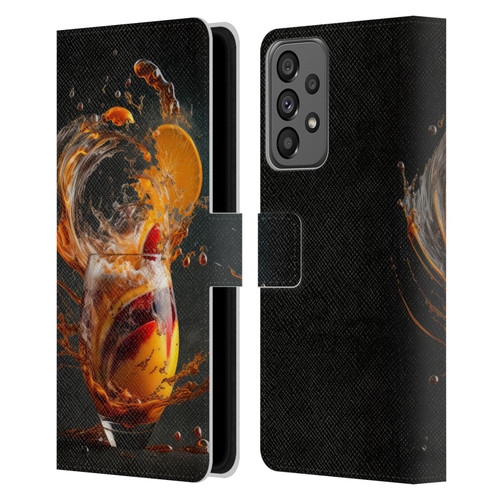 Spacescapes Cocktails Modern Twist, Hurricane Leather Book Wallet Case Cover For Samsung Galaxy A73 5G (2022)