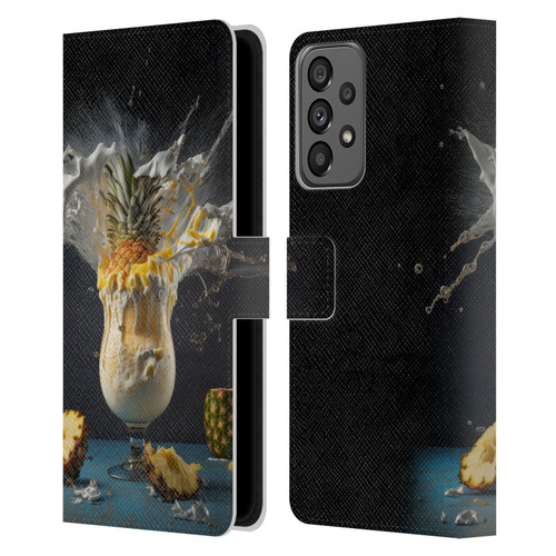 Spacescapes Cocktails Piña Colada Pop Leather Book Wallet Case Cover For Samsung Galaxy A73 5G (2022)