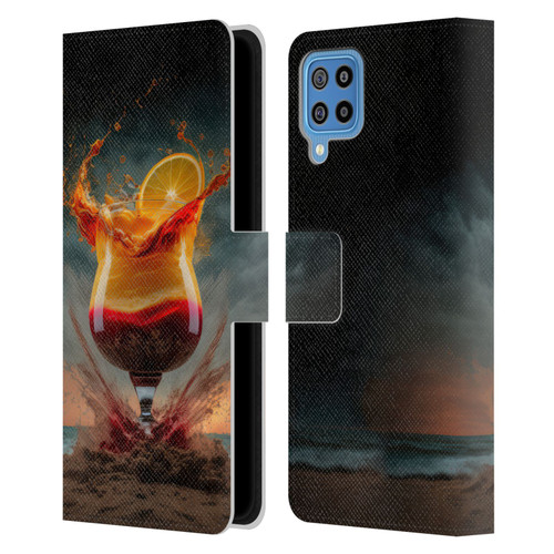 Spacescapes Cocktails Summer On The Beach Leather Book Wallet Case Cover For Samsung Galaxy F22 (2021)