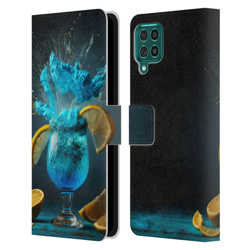 Spacescapes Cocktails Blue Lagoon Explosion Leather Book Wallet Case Cover For Samsung Galaxy F62 (2021)
