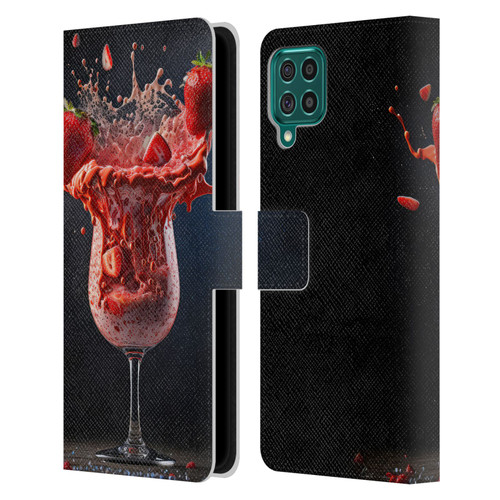Spacescapes Cocktails Strawberry Infusion Daiquiri Leather Book Wallet Case Cover For Samsung Galaxy F62 (2021)