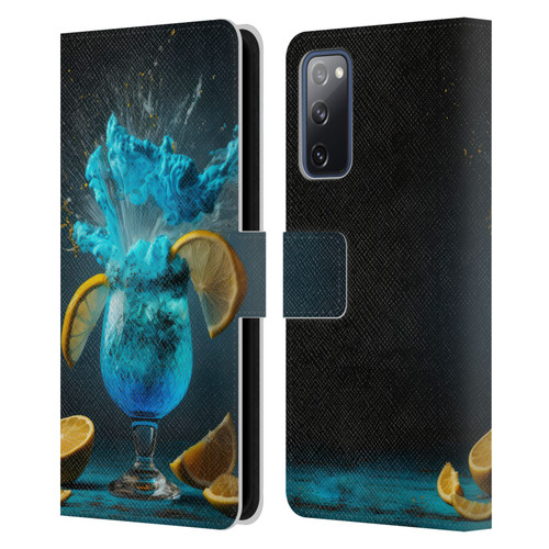 Spacescapes Cocktails Blue Lagoon Explosion Leather Book Wallet Case Cover For Samsung Galaxy S20 FE / 5G