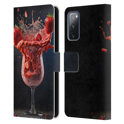 Spacescapes Cocktails Strawberry Infusion Daiquiri Leather Book Wallet Case Cover For Samsung Galaxy S20 FE / 5G