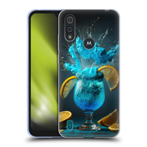 Spacescapes Cocktails Blue Lagoon Explosion Soft Gel Case for Motorola Moto E6s (2020)
