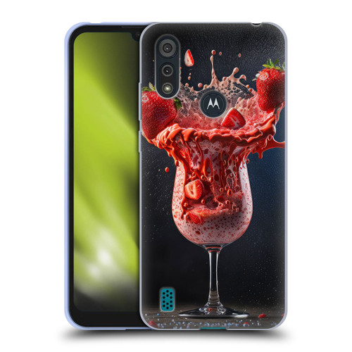 Spacescapes Cocktails Strawberry Infusion Daiquiri Soft Gel Case for Motorola Moto E6s (2020)