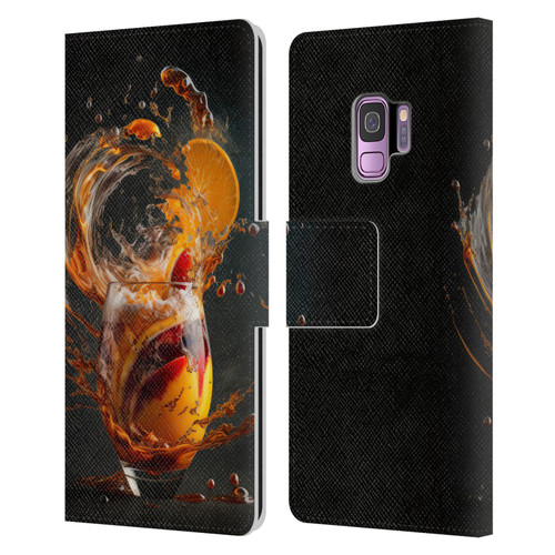 Spacescapes Cocktails Modern Twist, Hurricane Leather Book Wallet Case Cover For Samsung Galaxy S9