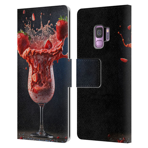 Spacescapes Cocktails Strawberry Infusion Daiquiri Leather Book Wallet Case Cover For Samsung Galaxy S9