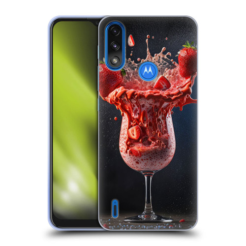 Spacescapes Cocktails Strawberry Infusion Daiquiri Soft Gel Case for Motorola Moto E7 Power / Moto E7i Power