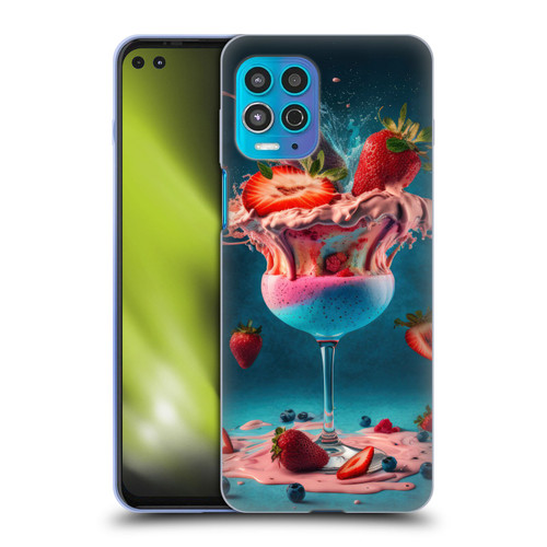 Spacescapes Cocktails Frozen Strawberry Daiquiri Soft Gel Case for Motorola Moto G100